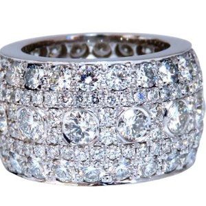 6.54ct Natural Round Diamonds Eternity Ring Domed 14kt
